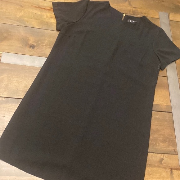 Lulu’s black shift midi dress exposed zipper size S - Picture 2 of 8